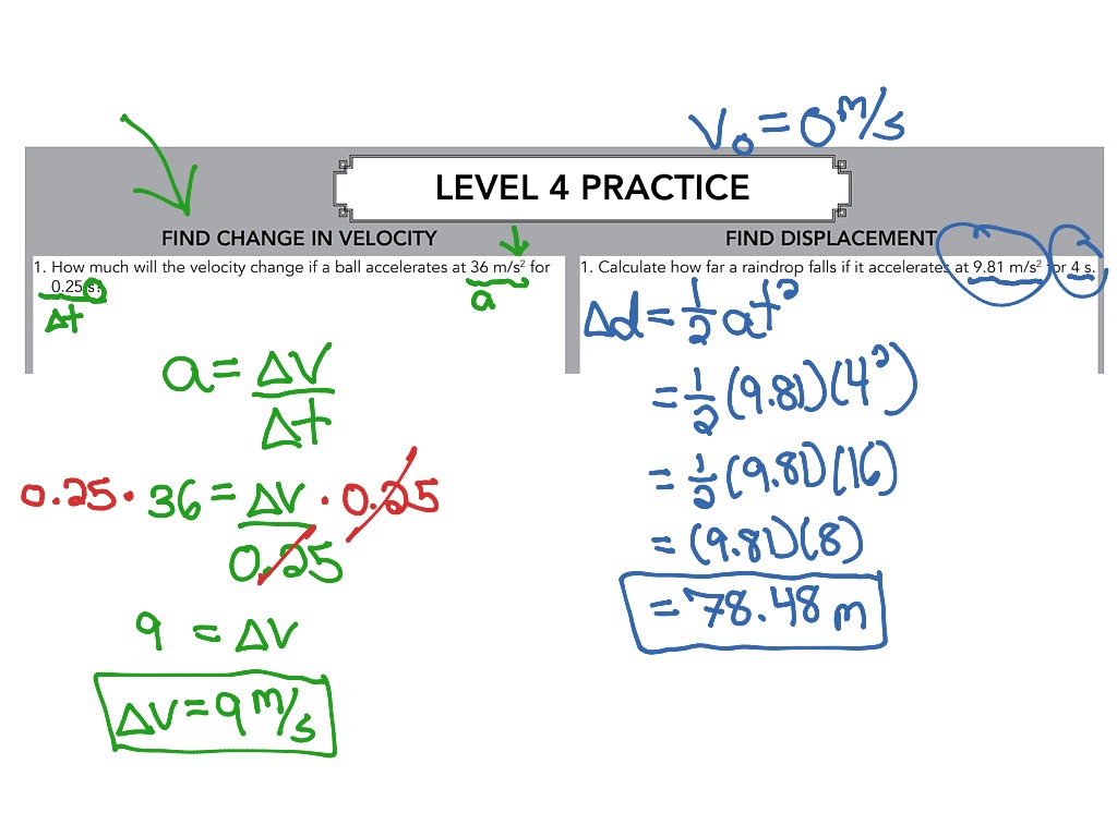 Acceleration Level 4 Science Kinematics Physics Showme 6864