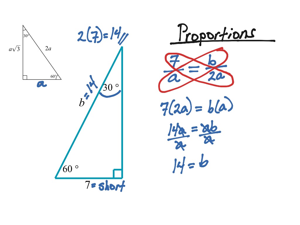 30 60 90 Proportion Solution Math Trigonometry Trig Triangles Showme 5237