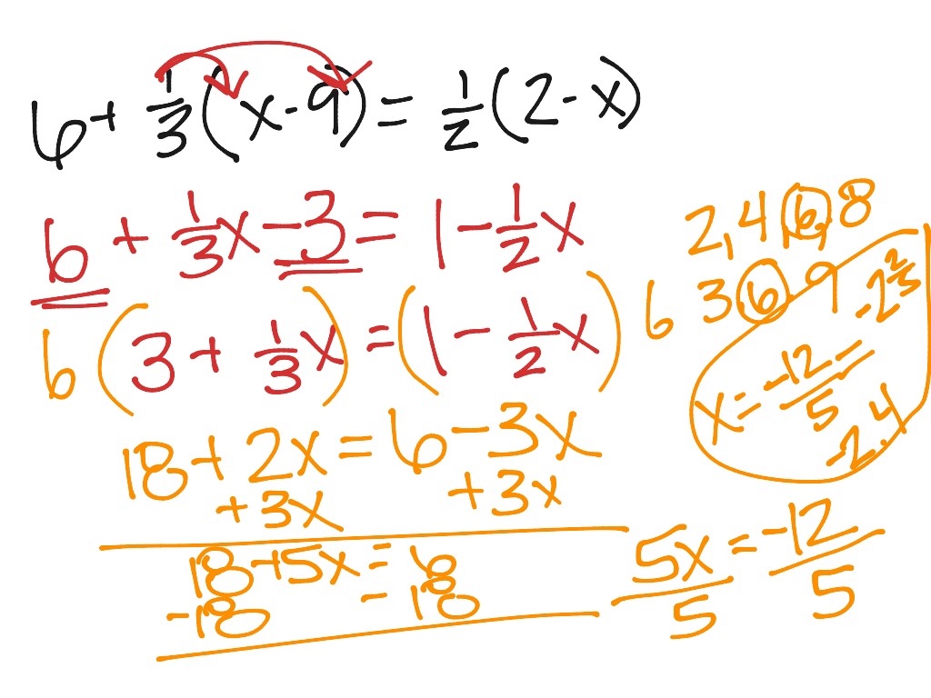 3-3 equations with parenthesis fractions | Math, Algebra, Linear ...