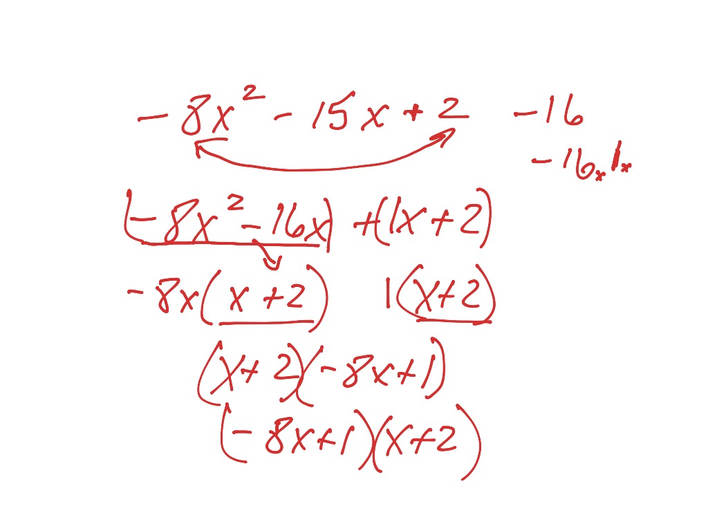 factoring problem | Math, High School Math, Polynomials, Factoring | ShowMe