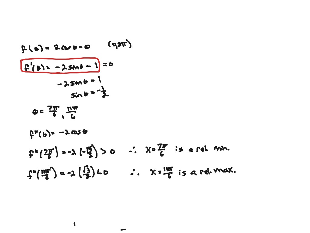 Ccs Second Derivative Test Math High School Math Calculus Derivatives And Differentiation 9583