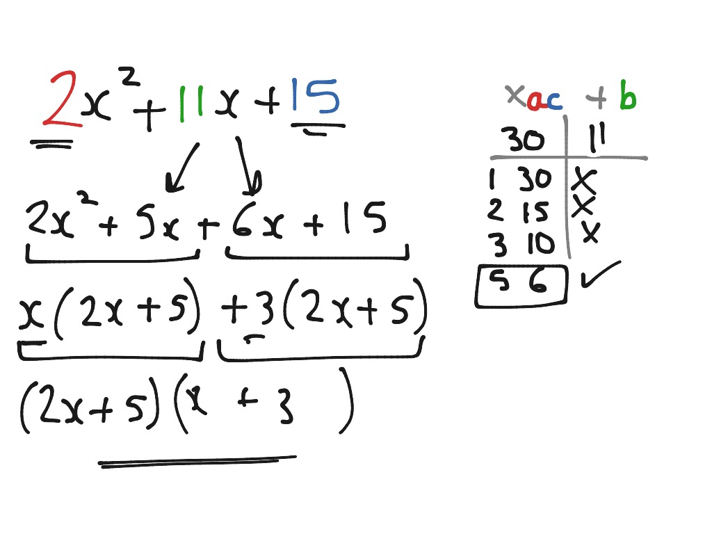 y10 factorising ac method | Math | ShowMe