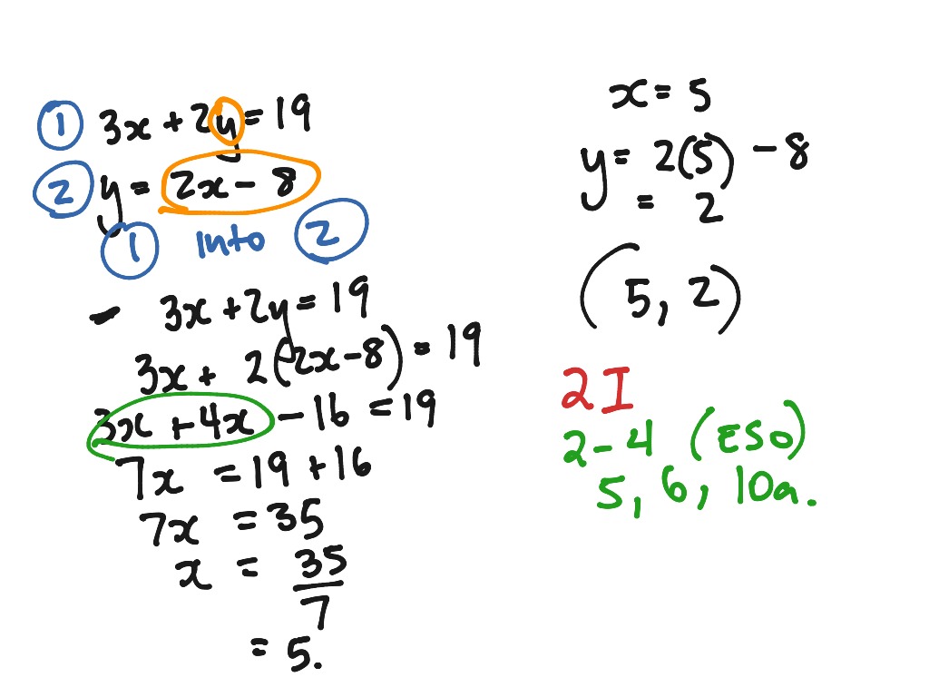 ex 2i | Math, High School Math, Equations | ShowMe