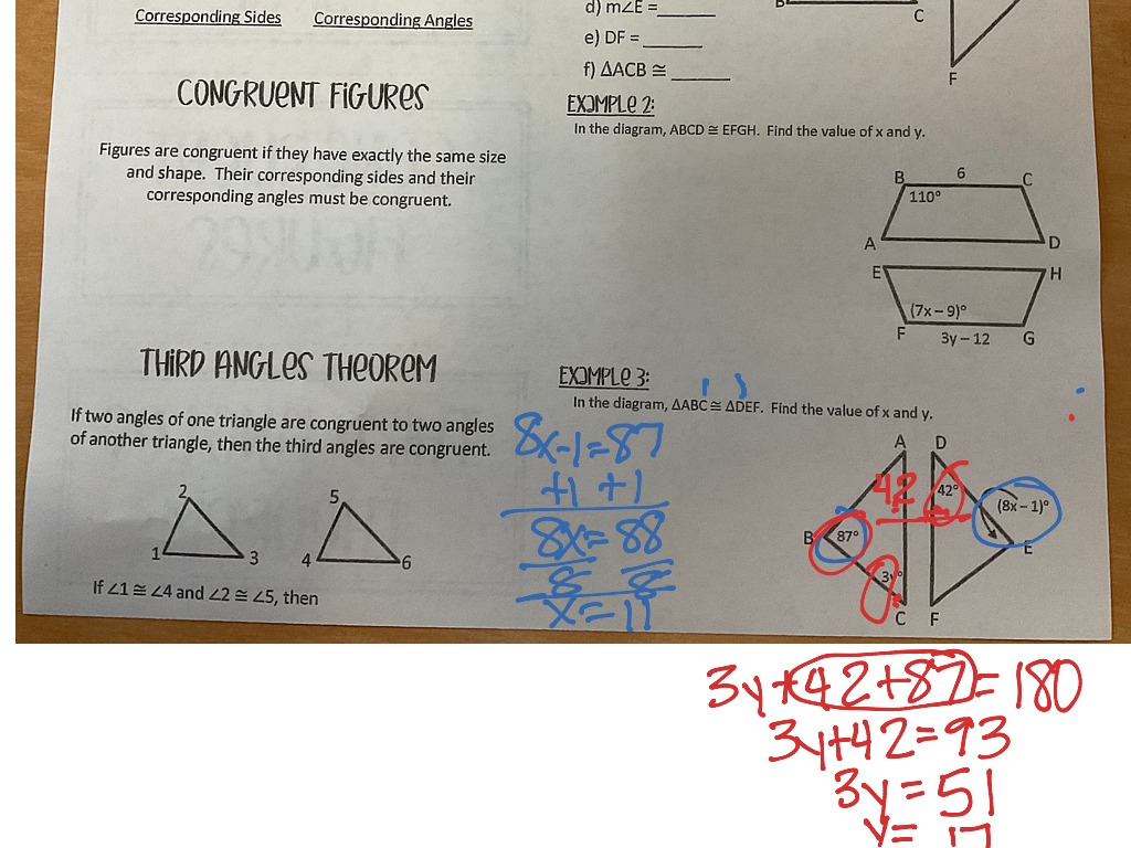 corresponding parts | Math, geometry, High School Math | ShowMe