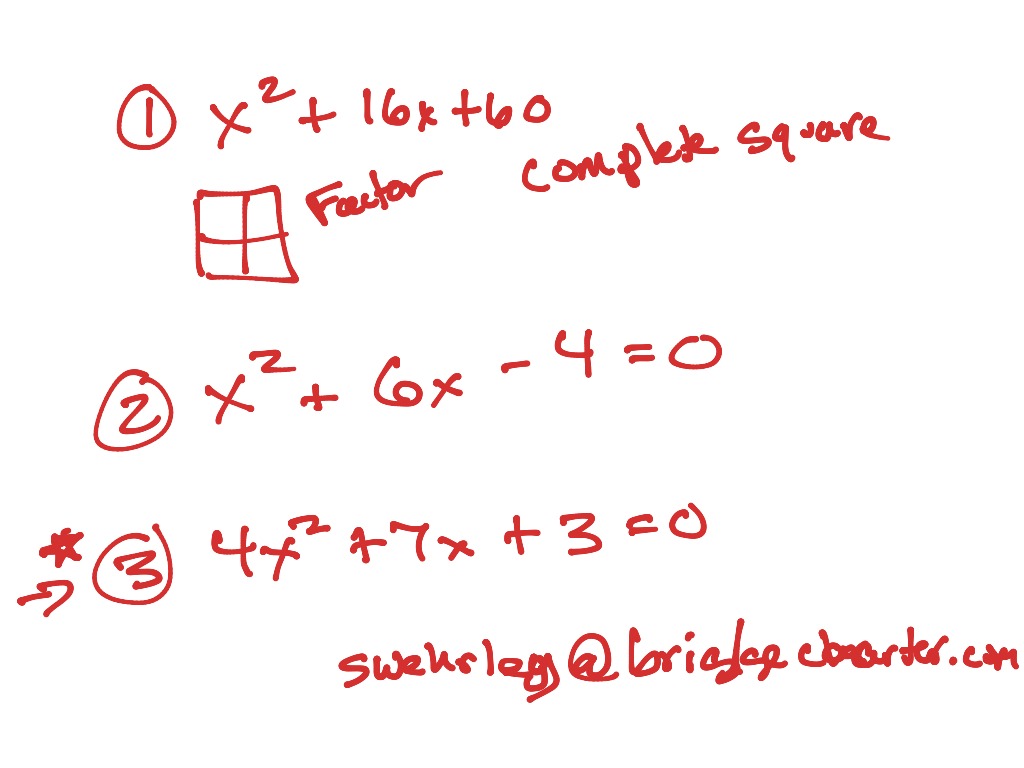 complete the square | Math | ShowMe